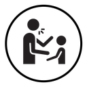 Parents scolding child icon