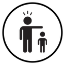 Parents scolding child icon