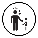 Parents scolding child icon