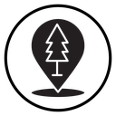 Park, forest location map icon
