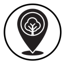 Park, forest location map icon