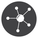 Particle Node Cluster Black Filled icon