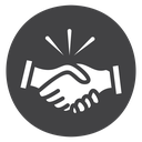 Partner Handshake Sparkle Black Filled icon