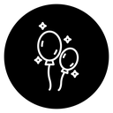 Party Balloons Black Filled icon