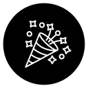 Party Popper Confetti Black Filled icon