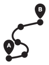 Path A to B icon