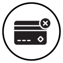 Payment cancel Black Filled icon