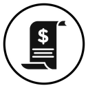 Payment Receipt Dollar Scroll Black Filled icon