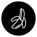 Peeled Banana Black Filled icon