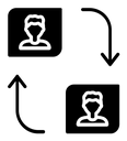 Peer to Peer black filled icon
