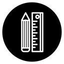 Pencil and ruler icon