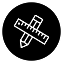 Pencil and ruler 2 icon