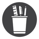 Pencil holder Black Filled icon