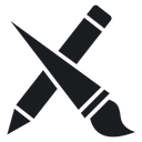 Pencil paintbrush 3 icon