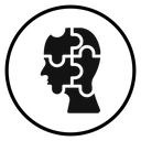 People head with puzzles icon