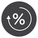Percent Cycle Arrow Black Filled icon