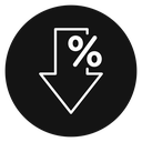 Percent down 5 icon