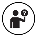 Person asking question icon