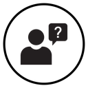 Person asking question icon