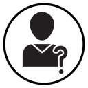 Person asking question icon