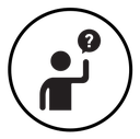 Person asking question icon