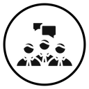 Person conversation Black Filled icon