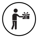 Person offer gift icon