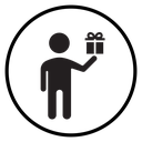 Person offer gift icon