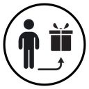 Person offer gift icon