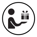 Person offer gift icon
