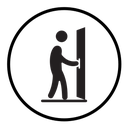 Person push the door icon