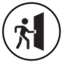 Person push the door icon