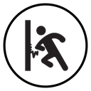 Person push the door icon