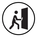 Person push the door icon