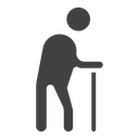 Person walking with cane icon