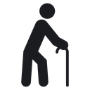 Person walking with cane 3 icon