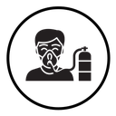 Person with oxygen mask icon