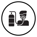 Person with oxygen mask icon