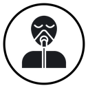 Person with oxygen mask icon