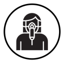 Person with oxygen mask icon
