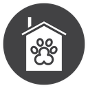 Pet House Paw Print Black Filled icon