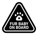 Fur baby on board sign icon
