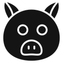 Pig face Black Filled icon