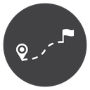 Pin Flag Route Black Filled icon