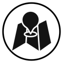 Pin on a map Black Filled icon