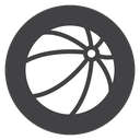 Pinwheel Beach Ball Black Filled icon