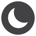 Plain Crescent Moon Black Filled icon