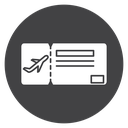 Plane Ticket Black Filled icon