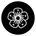 Plum Blossom Black Filled icon