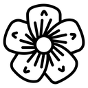 Plum Blossom Black Filled icon